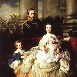 弗兰兹-温特豪德(Franz Xaver Winterhalter)高清作品:Emperor Frederick III of Germany, King of Prussia with his w