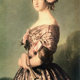 弗兰兹-温特豪德(Franz Xaver Winterhalter)高清作品:Portrait of Francisca Caroline Gonzaga de Bragan&amp;amp?a,