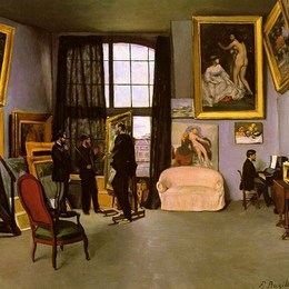 《艺术家工作室，康达明街》弗雷德里克·巴齐耶(Frederic Bazille)高清作品欣赏