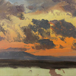 《夕阳下的天空，牙买加，西印度群岛》弗雷德里克·埃德温·丘奇(Frederic Edwin Church)高清作品欣赏