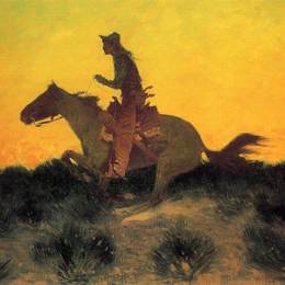 《反对日落》费雷德里克·雷明顿(Frederic Remington)高清作品欣赏