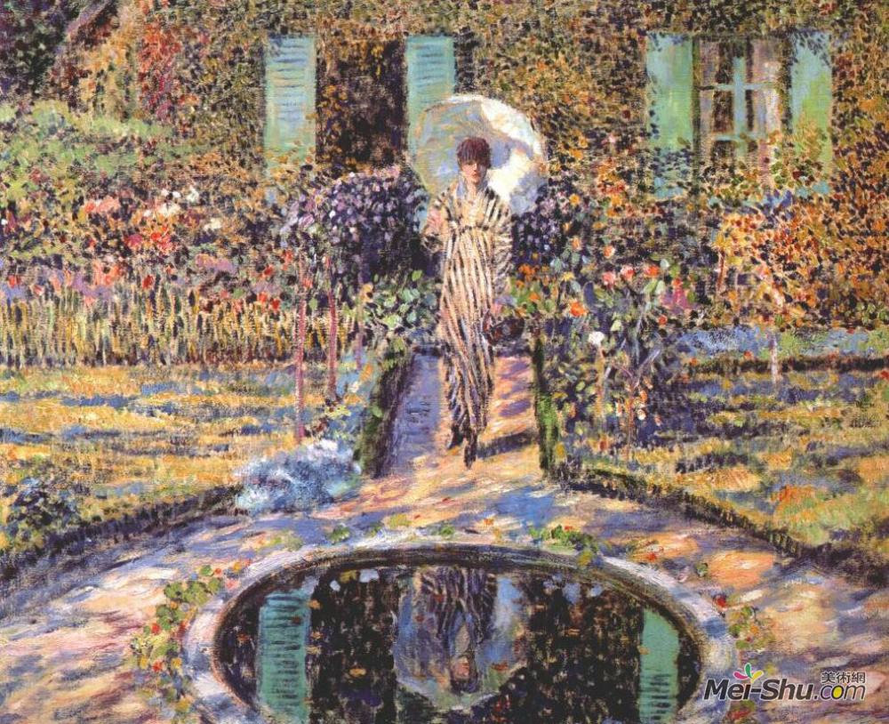 《花園》弗雷德裡克·卡爾·弗裡塞克(frederick carl frieseke)高清