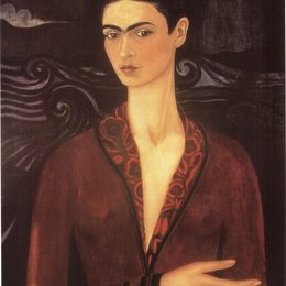 《天鹅绒连衣裙的自画像》弗里达·卡洛(Frida Kahlo)高清作品欣赏