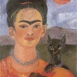 《自画像上的迭戈和乳房的肖像》弗里达·卡洛(Frida Kahlo)高清作品欣赏