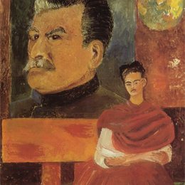 《斯大林的自画像》弗里达·卡洛(Frida Kahlo)高清作品欣赏