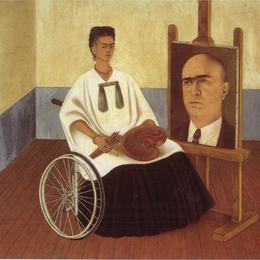 《与肖尔医生的肖像自画像》弗里达·卡洛(Frida Kahlo)高清作品欣赏