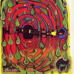 佛登斯列·汉德瓦萨(Friedensreich Hundertwasser)高清作品:680A  Sad Not so Sad Is Rainshine - From Rainday on a Rainy