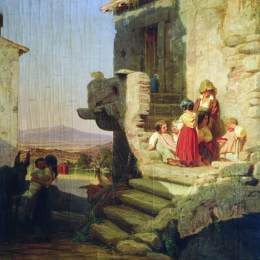 《罗马。通过庭院》费奥多尔·布朗尼科夫(Fyodor Bronnikov)高清作品欣赏