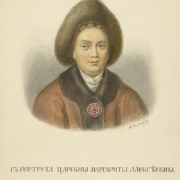 费奥多尔·索伦采夫(Fyodor Solntsev)高清作品:From portrait of Margaret Alekseevny