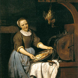 《厨师》哈布里尔·梅曲(Gabriel Metsu)高清作品欣赏