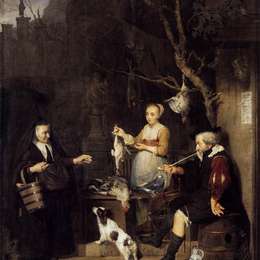 《家禽女》哈布里尔·梅曲(Gabriel Metsu)高清作品欣赏