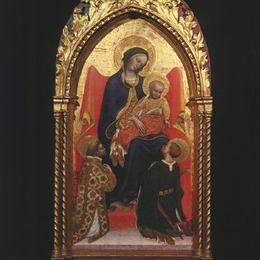 詹蒂莱·达·法布里亚诺(Gentile da Fabriano)高清作品:Gentile da Fabriano Madonna and Child, with Sts. Lawrence