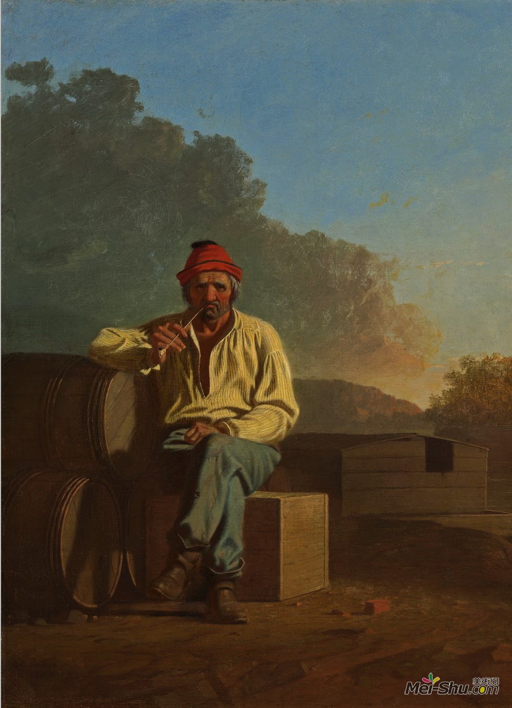 george caleb bingham乔治·迦勒宾·宾汉姆油画2714《密西西比船夫》