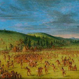 乔治·卡特林(George Catlin)高清作品:Ball-play of the Choctaw--Ball Up