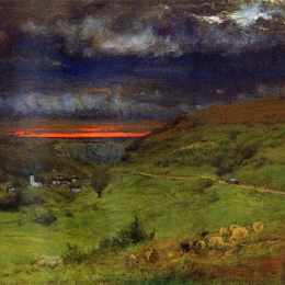 《埃特勒塔日落》乔治·英尼斯(George Inness)高清作品欣赏