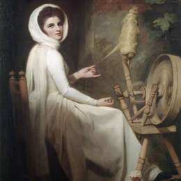 乔治·罗姆尼(George Romney)高清作品:Emma Hart as The Spinstress