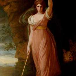 乔治·罗姆尼(George Romney)高清作品:Emma Hart (c.1765–1815), Lady Hamilton, as Circe