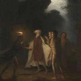 《李尔王在暴风雨中撕破长袍》乔治·罗姆尼(George Romney)高清作品欣赏