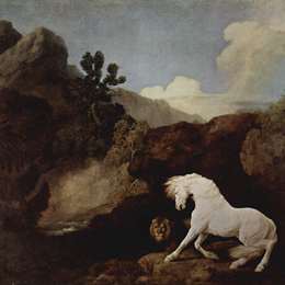 《被狮子吓坏的马》乔治·斯塔布斯(George Stubbs)高清作品欣赏