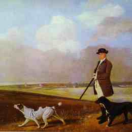 乔治·斯塔布斯(George Stubbs)高清作品:Sir John Nelthorpe, 6th Baronet out Shooting with his Dogs i