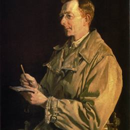 乔治华盛顿兰伯特(George Washington Lambert)高清作品:Portrait of Charles E.W. Bean