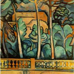 乔治·布拉克(Georges Braque)高清作品:Terrace of Hotel &amp;ampquotMistral&amp;ampquot at Estaque