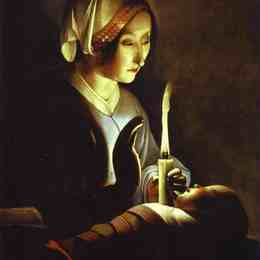 乔治·德·拉·图尔(Georges de la Tour)高清作品:The Newborn, also called  St. Anne and the Virgin i