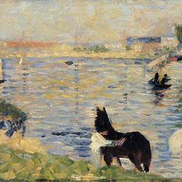 《水中马》乔治·修拉(Georges Seurat)高清作品欣赏