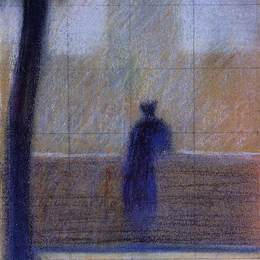 《学习上的栏杆。》乔治·修拉(Georges Seurat)高清作品欣赏
