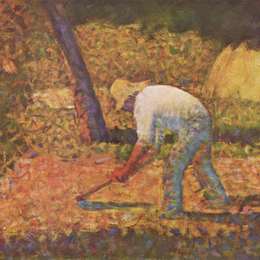 《锄头农民》乔治·修拉(Georges Seurat)高清作品欣赏