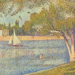 《格兰德河上的塞纳河》乔治·修拉(Georges Seurat)高清作品欣赏