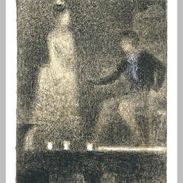《剧院里的景色》乔治·修拉(Georges Seurat)高清作品欣赏