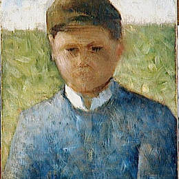 《蓝色青年农民》乔治·修拉(Georges Seurat)高清作品欣赏