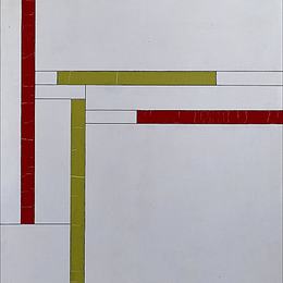 《作用线，红的、绿的》乔治·梵顿格勒(Georges Vantongerloo)高清作品欣赏