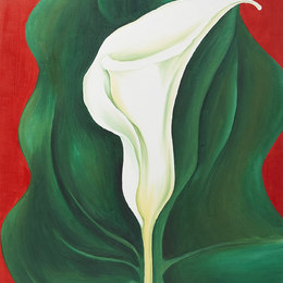 《单马蹄莲（红色）》乔治亚·欧姬芙(Georgia O&amp;amp#39Keeffe)高清作品欣赏