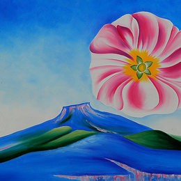 《荷叶桃红》乔治亚·欧姬芙(Georgia O&amp;amp#39Keeffe)高清作品欣赏