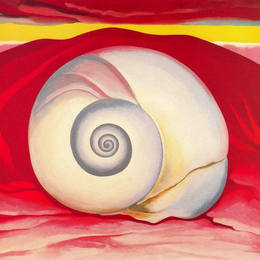 《红山和白壳》乔治亚·欧姬芙(Georgia O&amp;amp#39Keeffe)高清作品欣赏