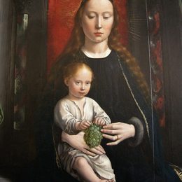 杰勒德·大卫(Gerard David)高清作品:Polyptych of Cervara: center panel Madonna and Child Enthron