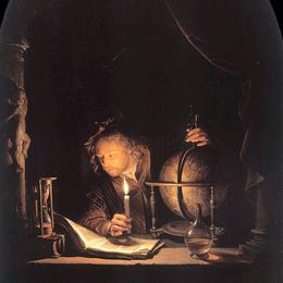 《烛光天文学家》格利特窦(Gerrit Dou)高清作品欣赏