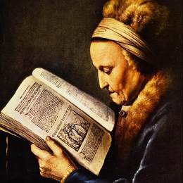 《一位老妇人的画像》格利特窦(Gerrit Dou)高清作品欣赏