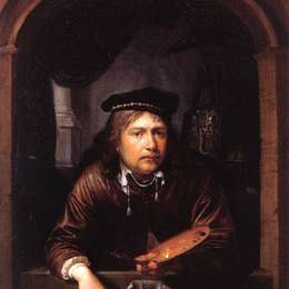 《橱窗里的自画像》格利特窦(Gerrit Dou)高清作品欣赏