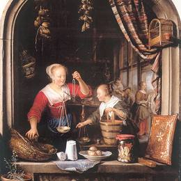 《杂货店》格利特窦(Gerrit Dou)高清作品欣赏