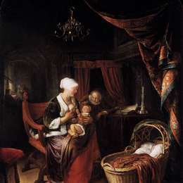《年轻的母亲》格利特窦(Gerrit Dou)高清作品欣赏