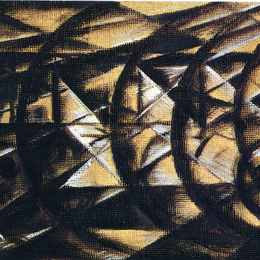 《摩托车的速度（研究）》贾科莫·巴拉(Giacomo Balla)高清作品欣赏