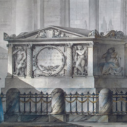 《塔林的塞缪尔格雷格墓的设计》贾科莫·奎朗(Giacomo Quarenghi)高清作品欣赏