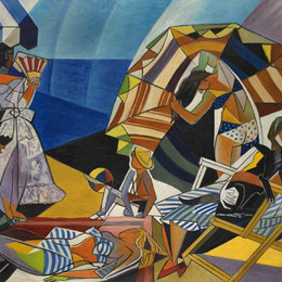 《在海滩上》吉诺·塞韦里(Gino Severini)高清作品欣赏