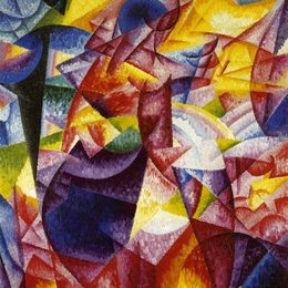 《离心和中心脚蹬组的同时性》吉诺·塞韦里(Gino Severini)高清作品欣赏