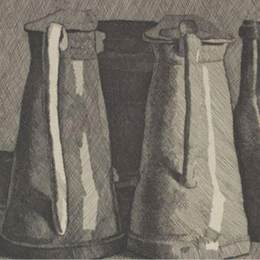 《有五个物体的静物》乔治·莫兰迪(Giorgio Morandi)高清作品欣赏