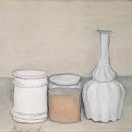 《带烧瓶的静物》乔治·莫兰迪(Giorgio Morandi)高清作品欣赏