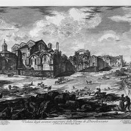 《戴克里先浴场上方的盈余景观》乔瓦尼·巴蒂斯塔·皮拉内西(Giovanni Battista Piranesi)高清作品欣赏